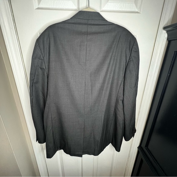 Brooks Brothers 346 Men’s 46L Gray Stripe 100% Wool Sport Coat Suit Jacket 46 L - Picture 15 of 16